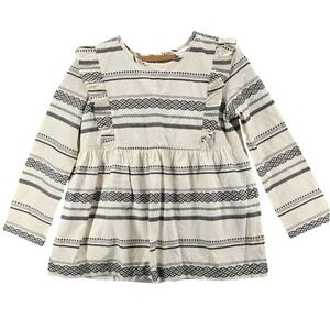 HANNA ANDERSON Girl's White Black Ruffle Popover Top Sz 160 14 Decorative Aztec
